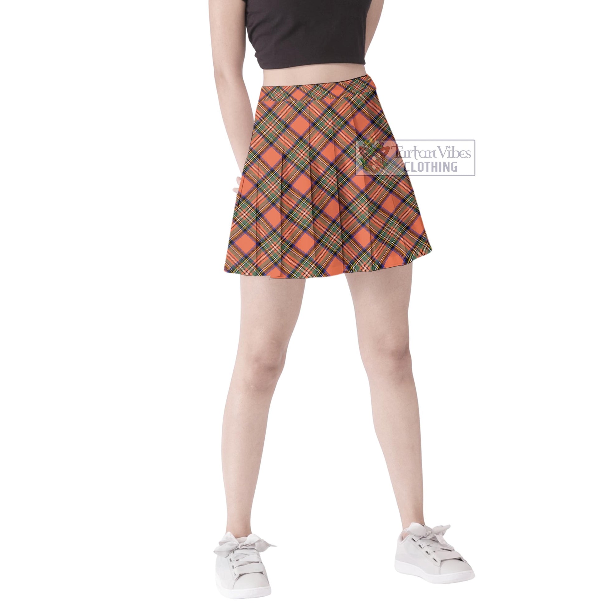 Tartan Vibes Clothing Stewart Royal Ancient Tartan Women's Plated Mini Skirt