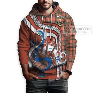 Stewart Royal Ancient Tartan Hoodie with Epic Bagpipe Style