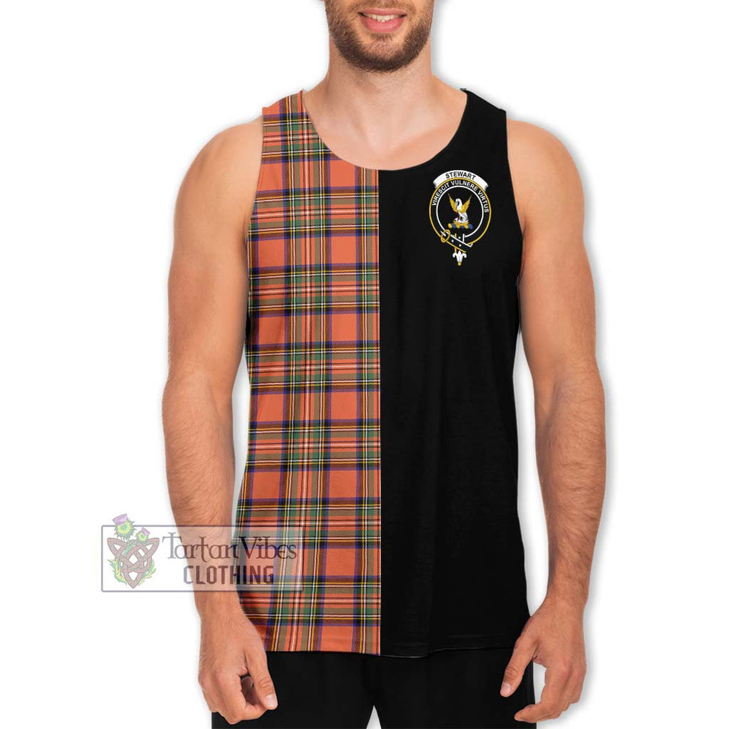 Stewart Royal Ancient Tartan Men's Tank Top with Family Crest and Half Of Me Style Men - Tartanvibesclothing Shop