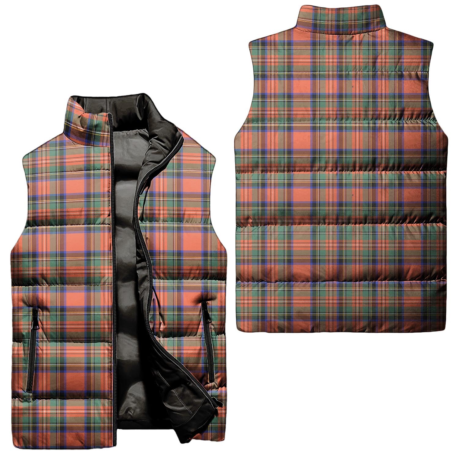 Stewart Royal Ancient Tartan Sleeveless Puffer Jacket Unisex - Tartanvibesclothing