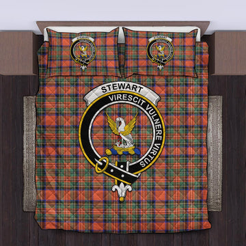 Stewart Royal Ancient Tartan Quilt Bed Set with Family Crest