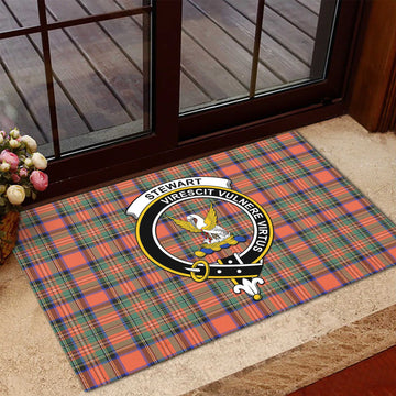 Stewart Royal Ancient Tartan Door Mat with Family Crest