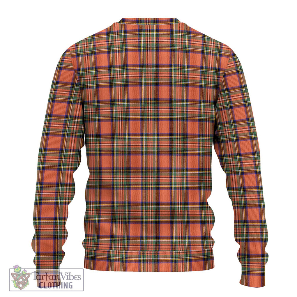 Stewart Royal Ancient Tartan Knitted Sweater with Family Crest DNA In Me Style - Tartanvibesclothing Shop