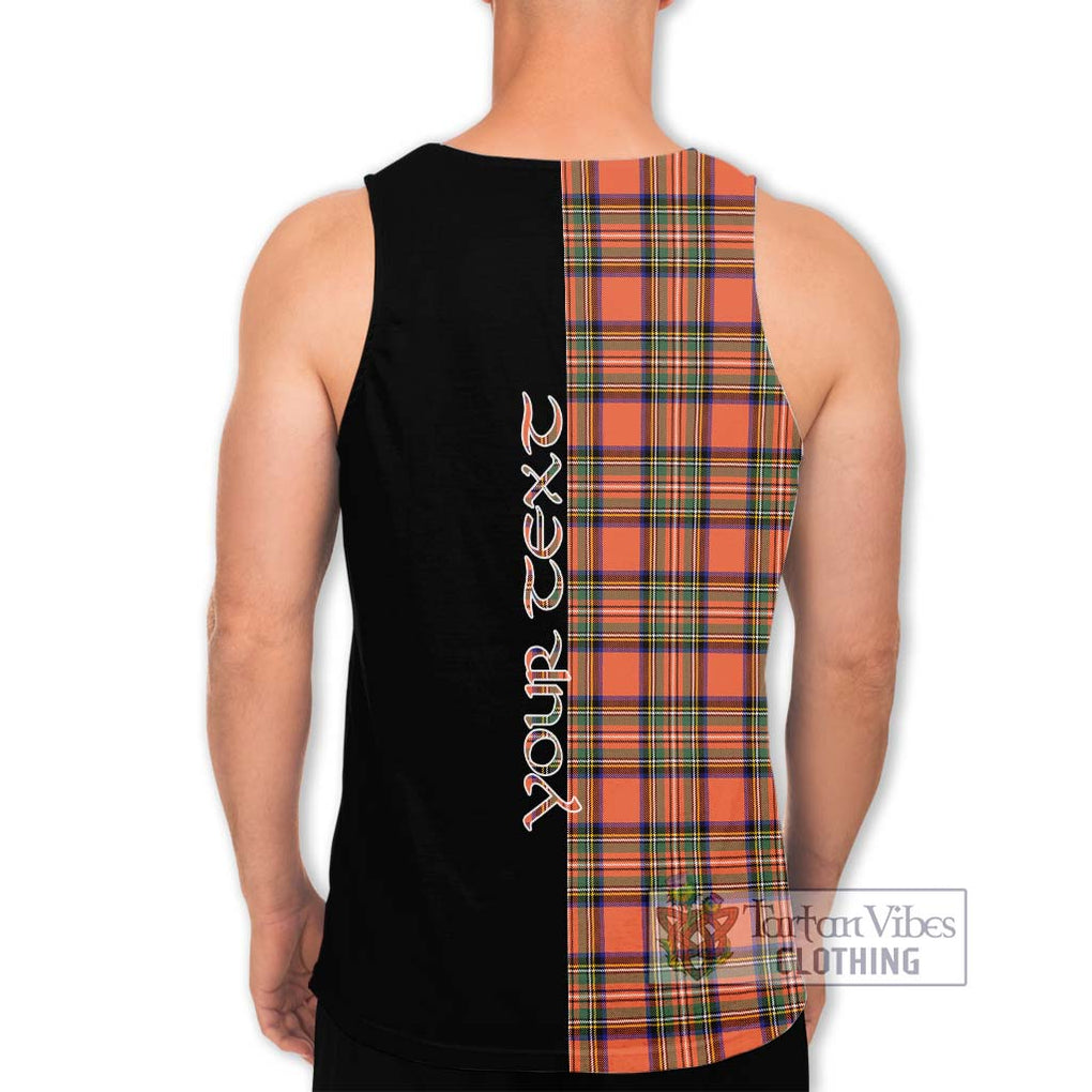 Stewart Royal Ancient Tartan Men's Tank Top with Family Crest and Half Of Me Style - Tartanvibesclothing Shop