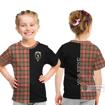 Stewart Royal Ancient Tartan Kid T-Shirt with Family Crest and Half Of Me Style