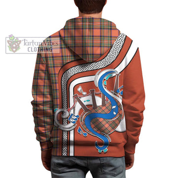 Stewart Royal Ancient Tartan Hoodie with Epic Bagpipe Style