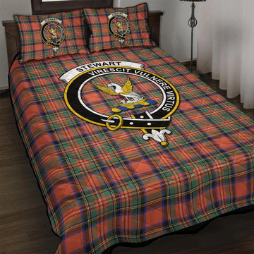 Stewart Royal Ancient Tartan Quilt Bed Set with Family Crest