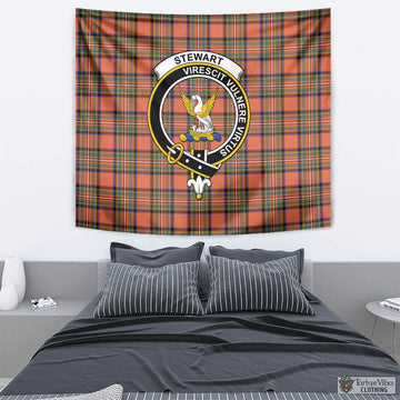 Stewart Royal Ancient Tartan Tapestry Wall Hanging and Home Decor for Room with Family Crest
