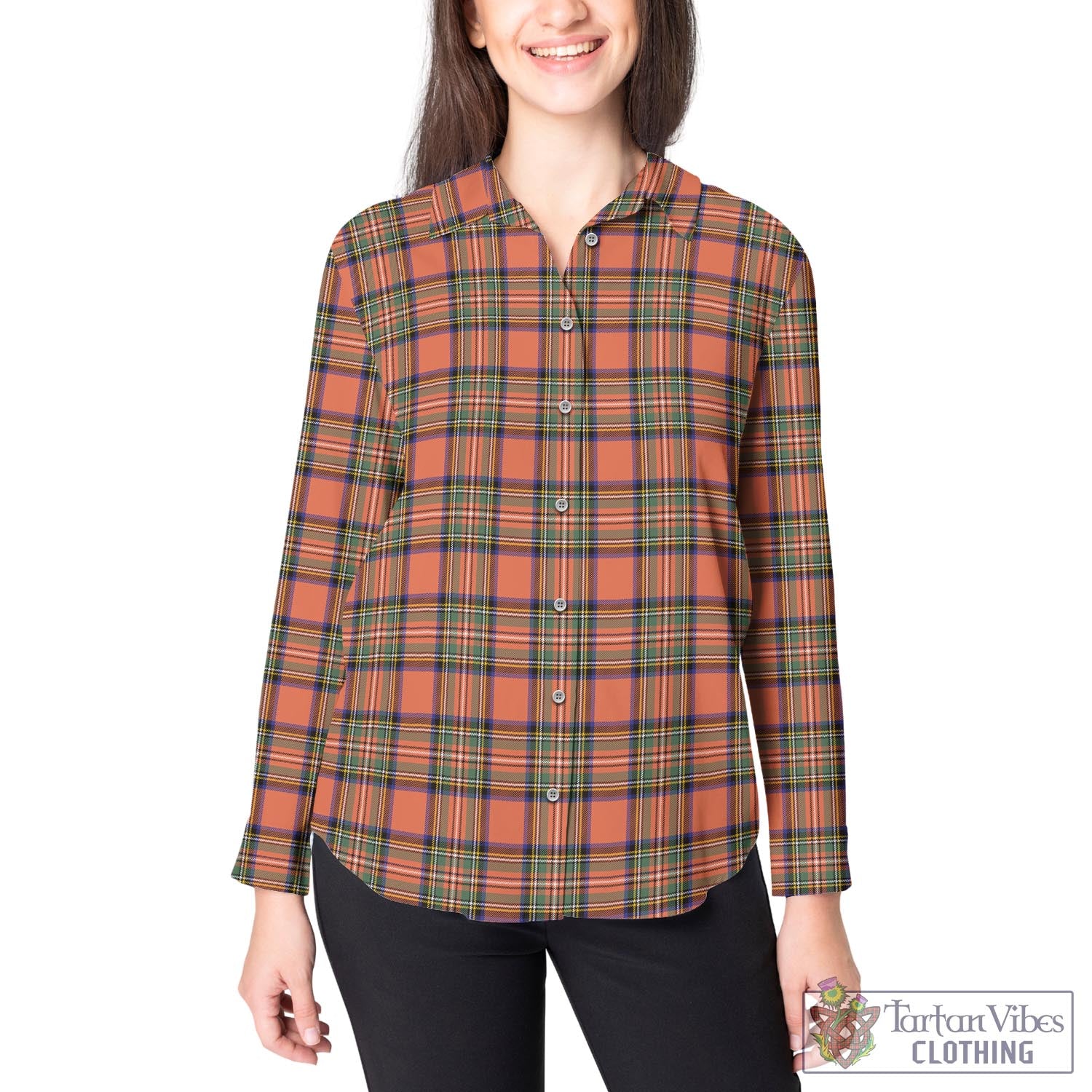 Stewart Royal Ancient Tartan Womens Casual Shirt