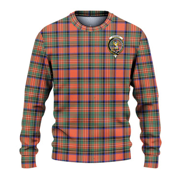 Stewart Royal Ancient Tartan Knitted Sweater with Family Crest