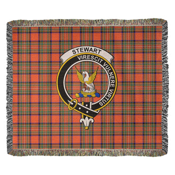Stewart Royal Ancient Tartan Woven Blanket with Family Crest