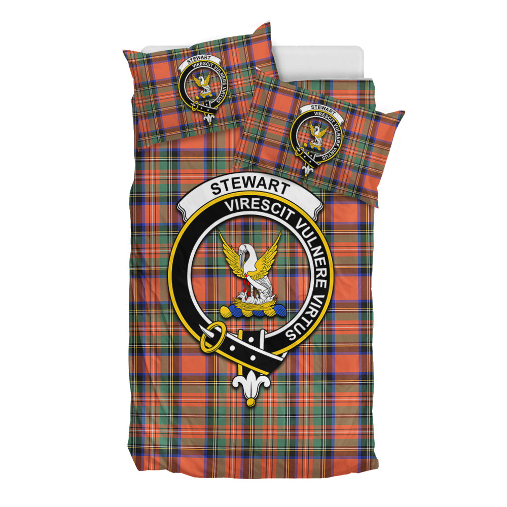 Stewart Royal Ancient Tartan Bedding Set with Family Crest - Tartan Vibes Clothing