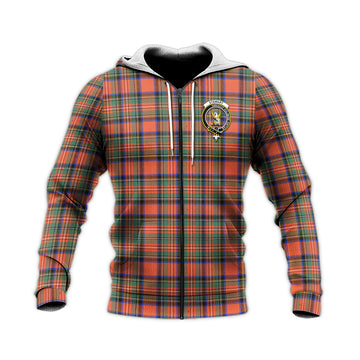 Stewart Royal Ancient Tartan Knitted Hoodie with Family Crest