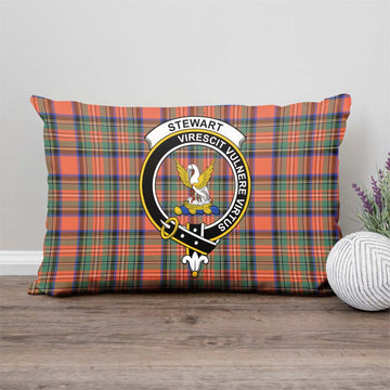 Stewart Royal Ancient Tartan Pillow Cover with Family Crest