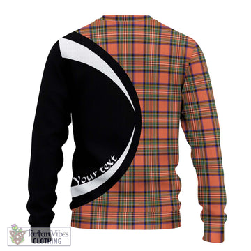 Stewart Royal Ancient Tartan Knitted Sweater with Family Crest Circle Style