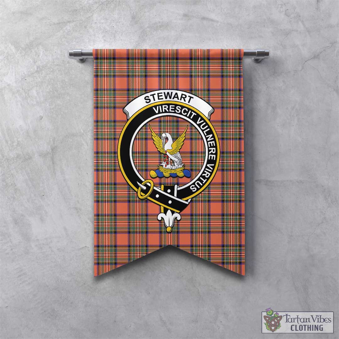 Tartan Vibes Clothing Stewart Royal Ancient Tartan Gonfalon, Tartan Banner with Family Crest