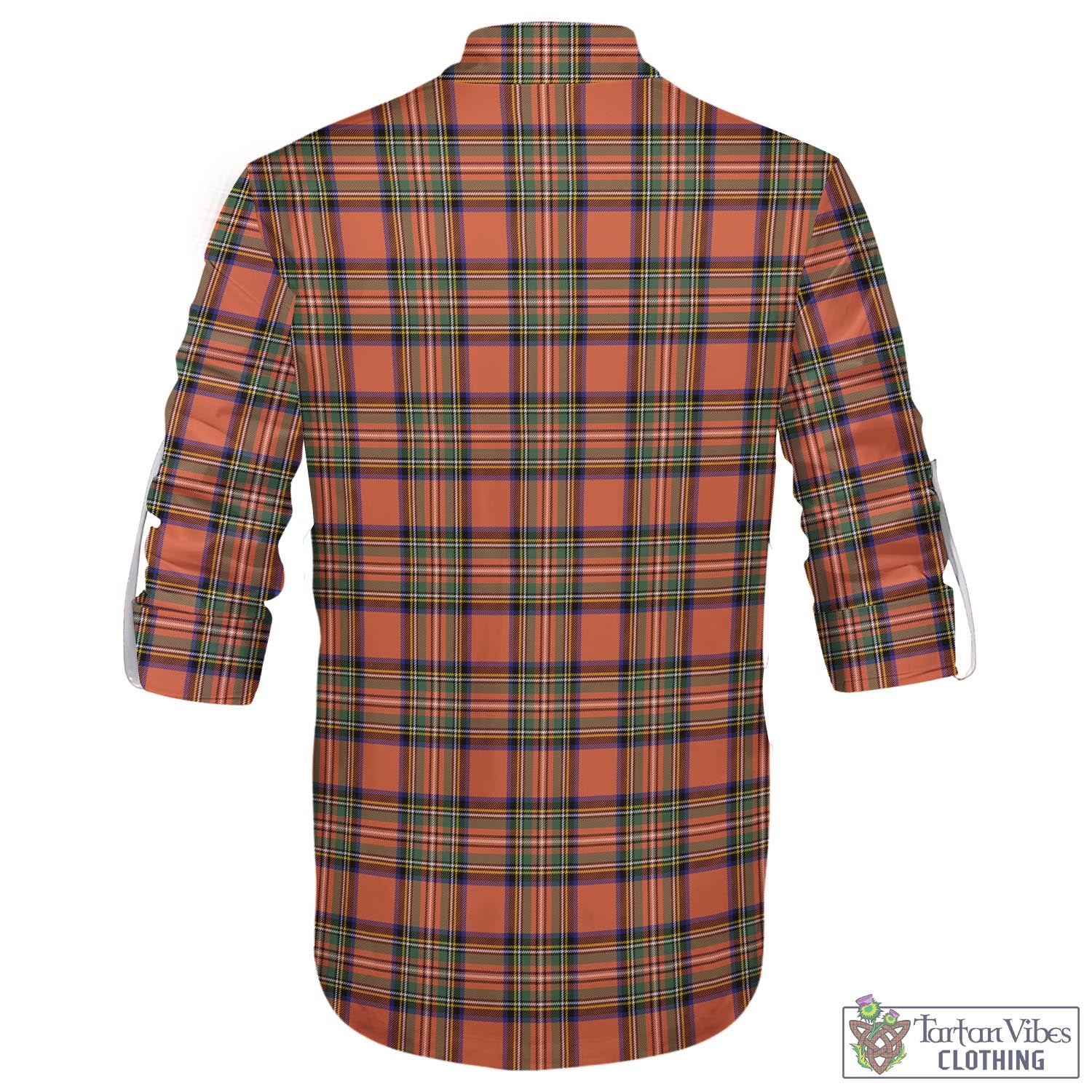 Tartan Vibes Clothing Stewart Royal Ancient Tartan Men's Scottish Traditional Jacobite Ghillie Kilt Shirt