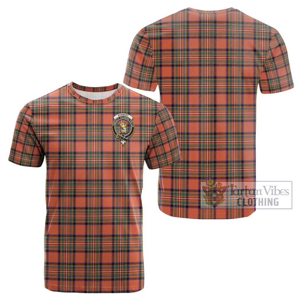 Stewart Royal Ancient Tartan Cotton T-Shirt with Family Crest Kid's Shirt - Tartanvibesclothing Shop