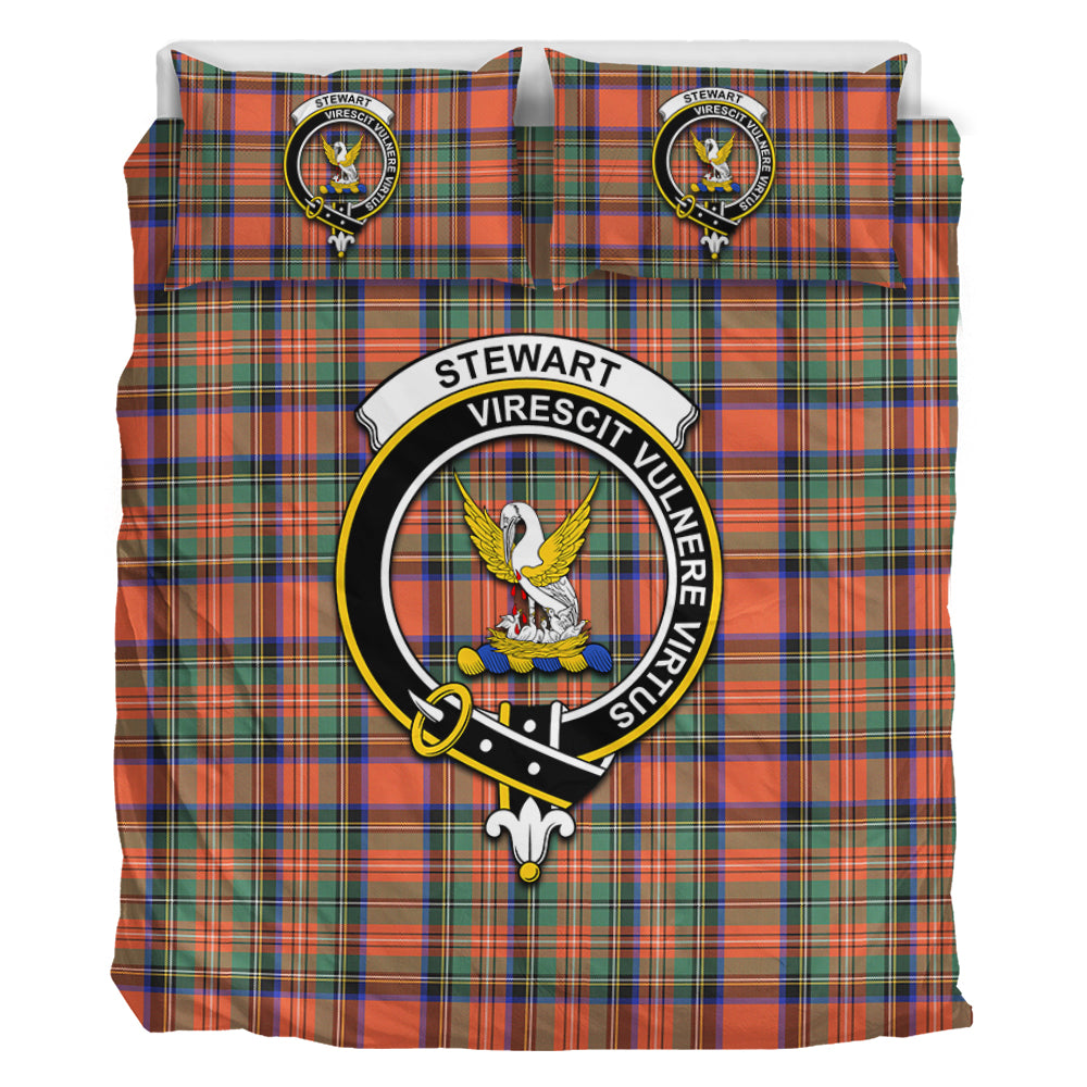 Stewart Royal Ancient Tartan Bedding Set with Family Crest - Tartan Vibes Clothing