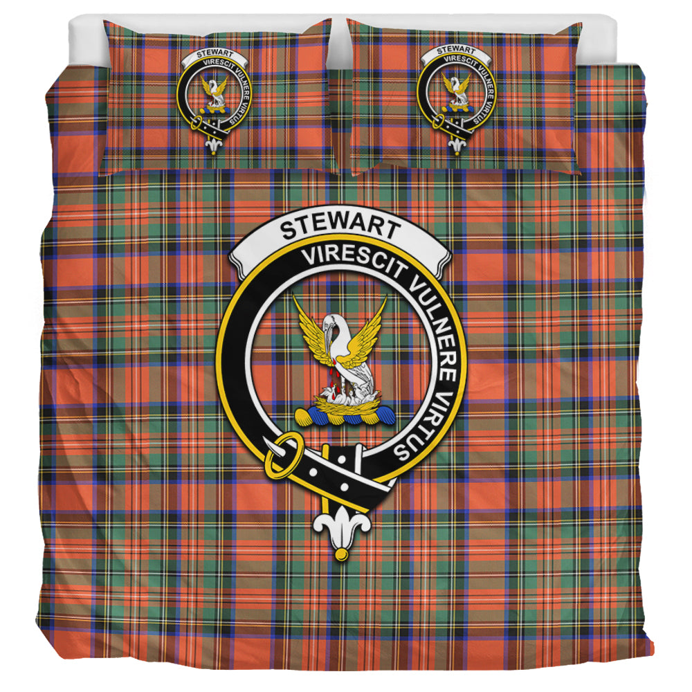 Stewart Royal Ancient Tartan Bedding Set with Family Crest UK Bedding Set UK Super King 104*94 inch - Tartan Vibes Clothing