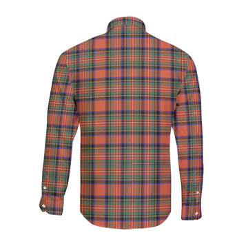 Stewart Royal Ancient Tartan Long Sleeve Button Up Shirt with Family Crest