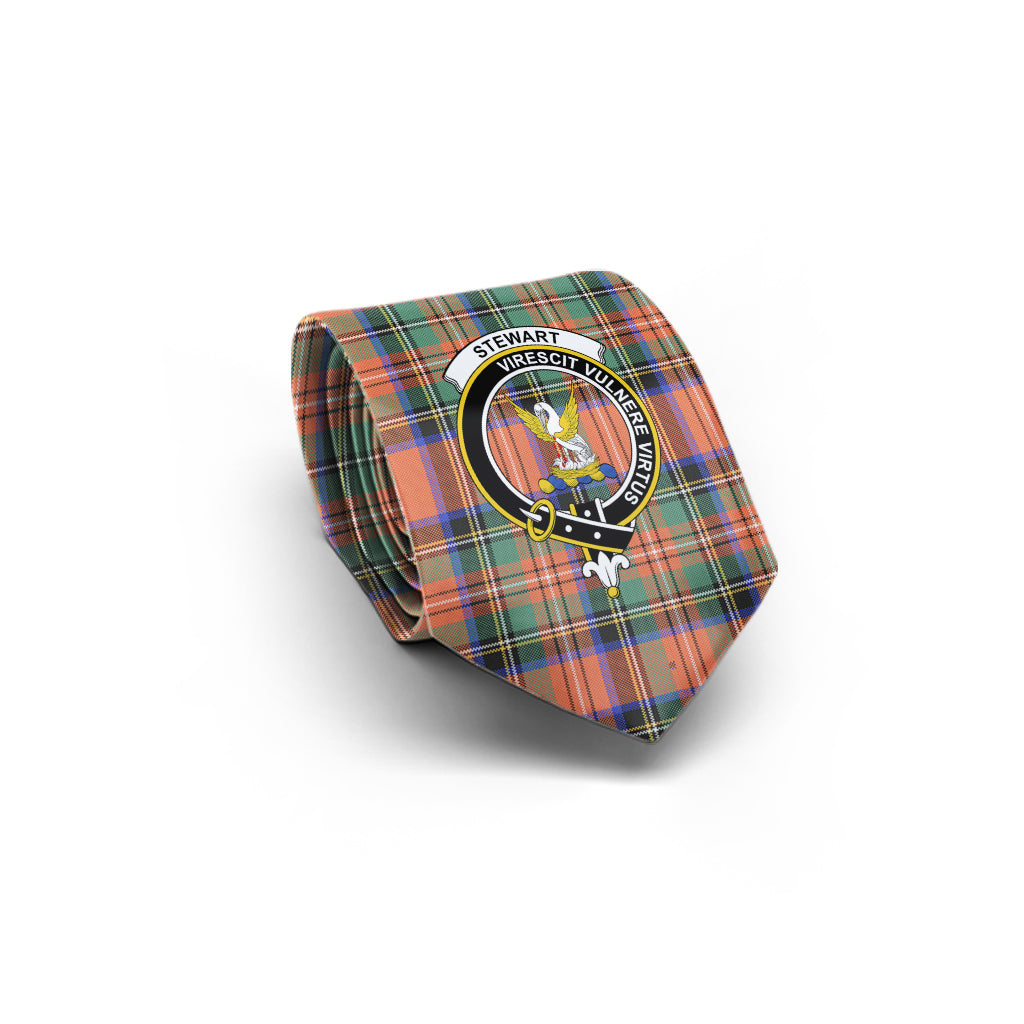 Stewart Royal Ancient Tartan Classic Necktie with Family Crest - Tartan Vibes Clothing