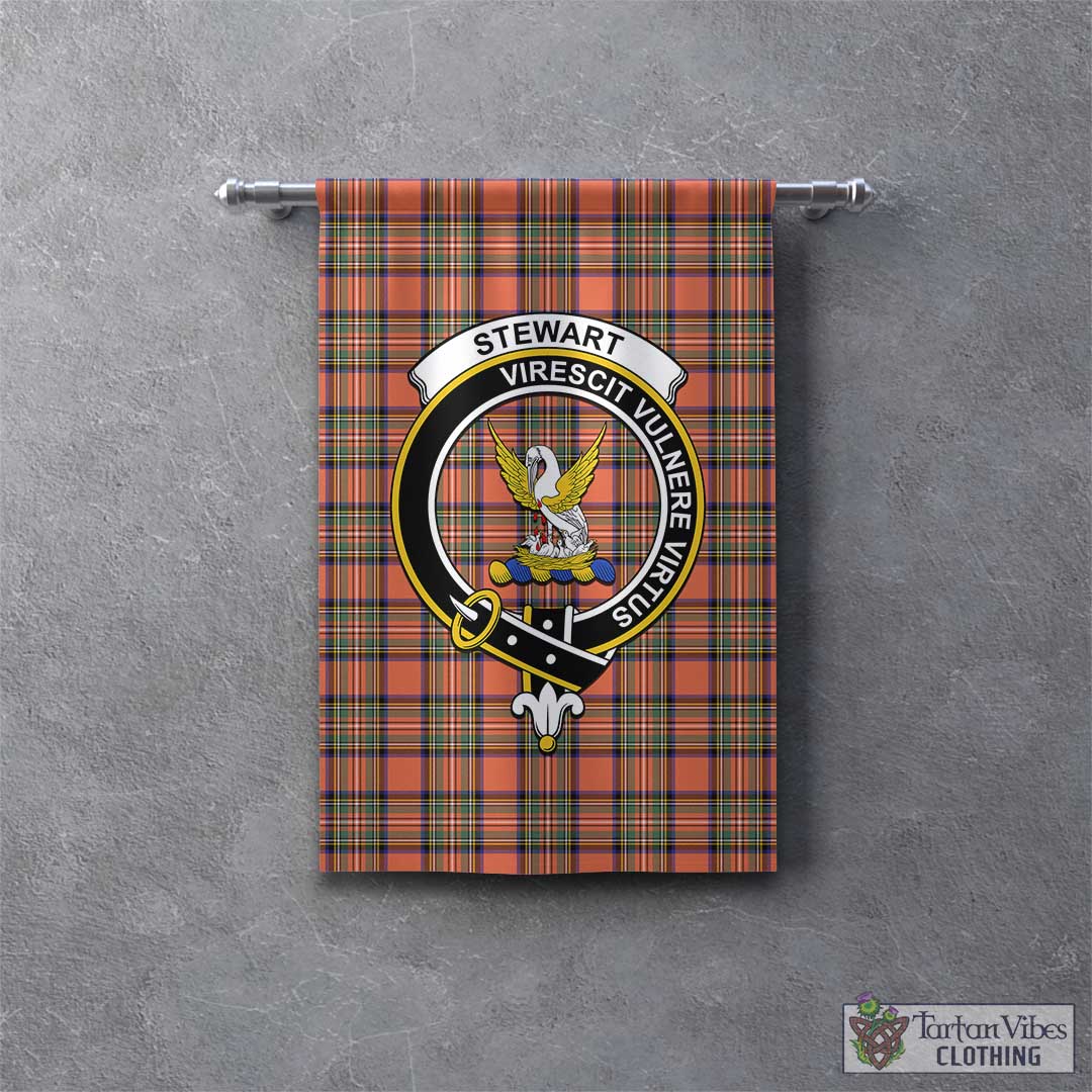 Tartan Vibes Clothing Stewart Royal Ancient Tartan Gonfalon, Tartan Banner with Family Crest