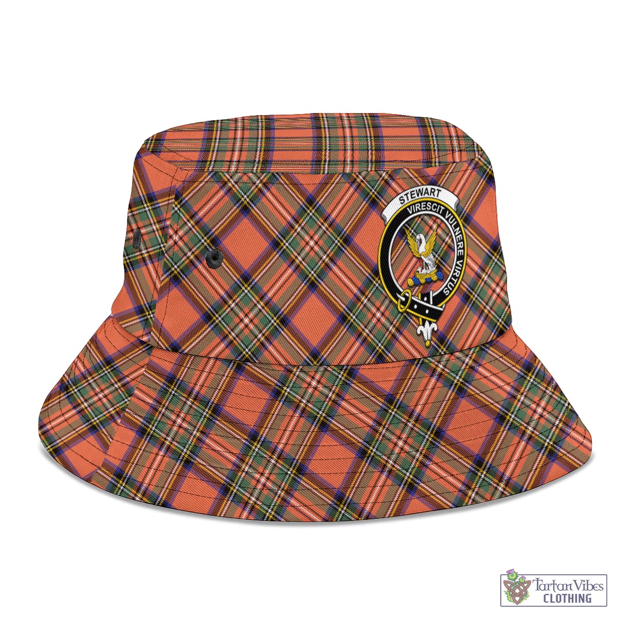 Tartan Vibes Clothing Stewart Royal Ancient Tartan Bucket Hat with Family Crest