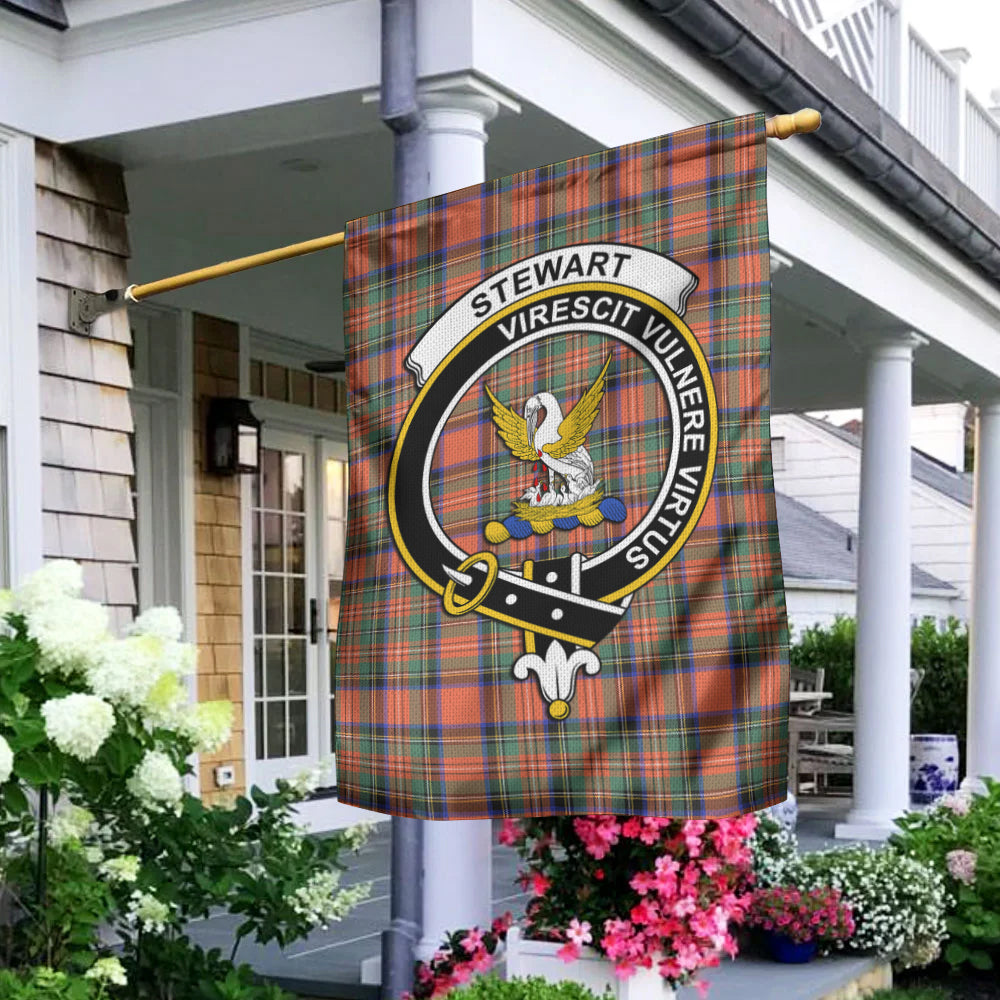 Stewart Royal Ancient Tartan Flag with Family Crest - Tartan Vibes Clothing