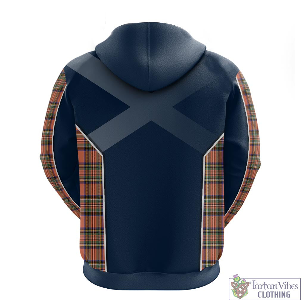 Tartan Vibes Clothing Stewart Royal Ancient Tartan Hoodie with Family Crest and Scottish Thistle Vibes Sport Style