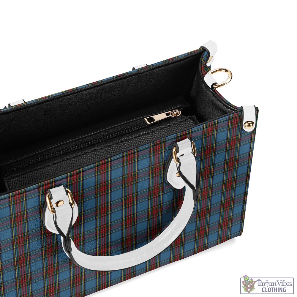 Tartan Vibes Clothing Stewart Royal Blue Tartan Luxury Leather Handbags