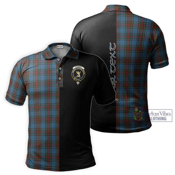 Stewart Royal Blue Tartan Polo Shirt with Family Crest and Half Of Me Style