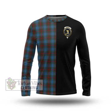 Stewart Royal Blue Tartan Long Sleeve T-Shirt with Family Crest and Half Of Me Style