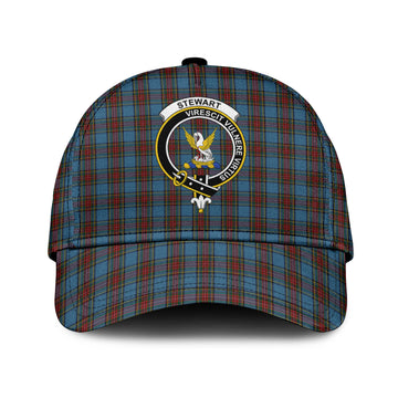 Stewart Royal Blue Tartan Classic Cap with Family Crest