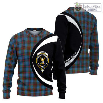 Stewart Royal Blue Tartan Ugly Sweater with Family Crest Circle Style