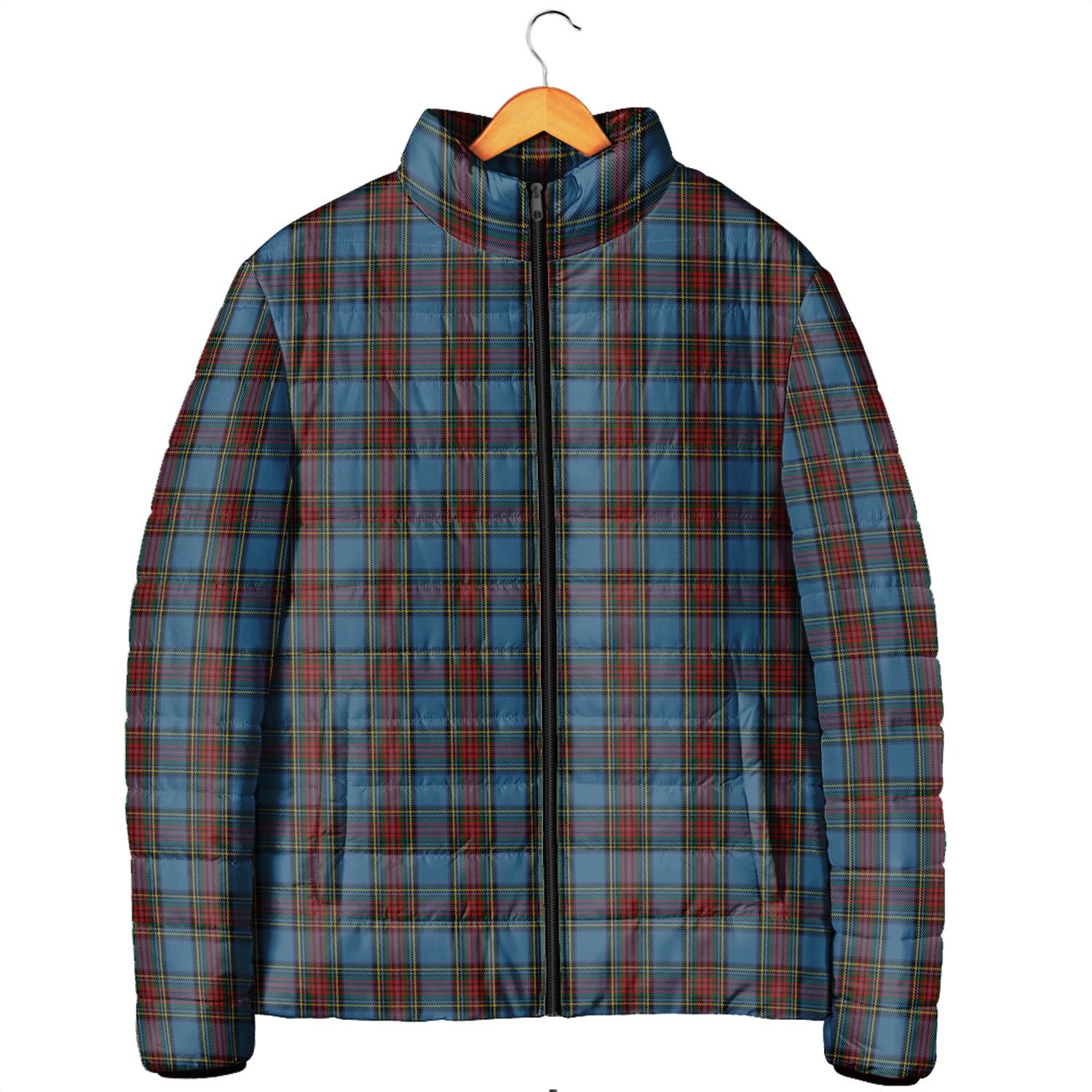 Stewart Royal Blue Tartan Padded Jacket Men's Padded Jacket - Tartan Vibes Clothing