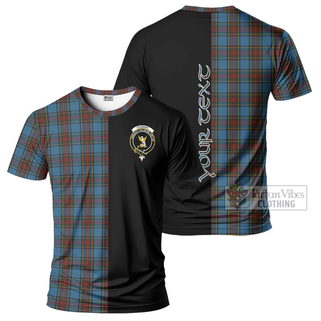 Stewart Royal Blue Tartan T-Shirt with Family Crest and Half Of Me Style Kid's Shirt - Tartanvibesclothing Shop