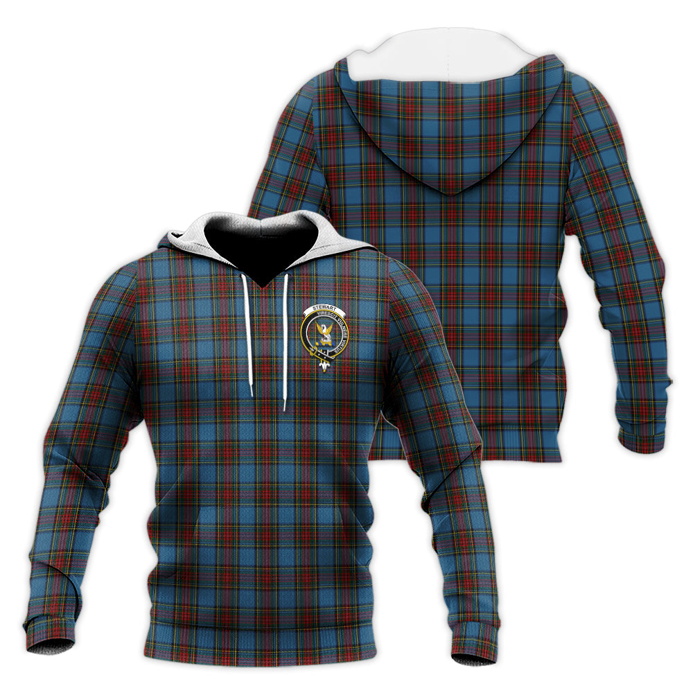 stewart-royal-blue-tartan-knitted-hoodie-with-family-crest