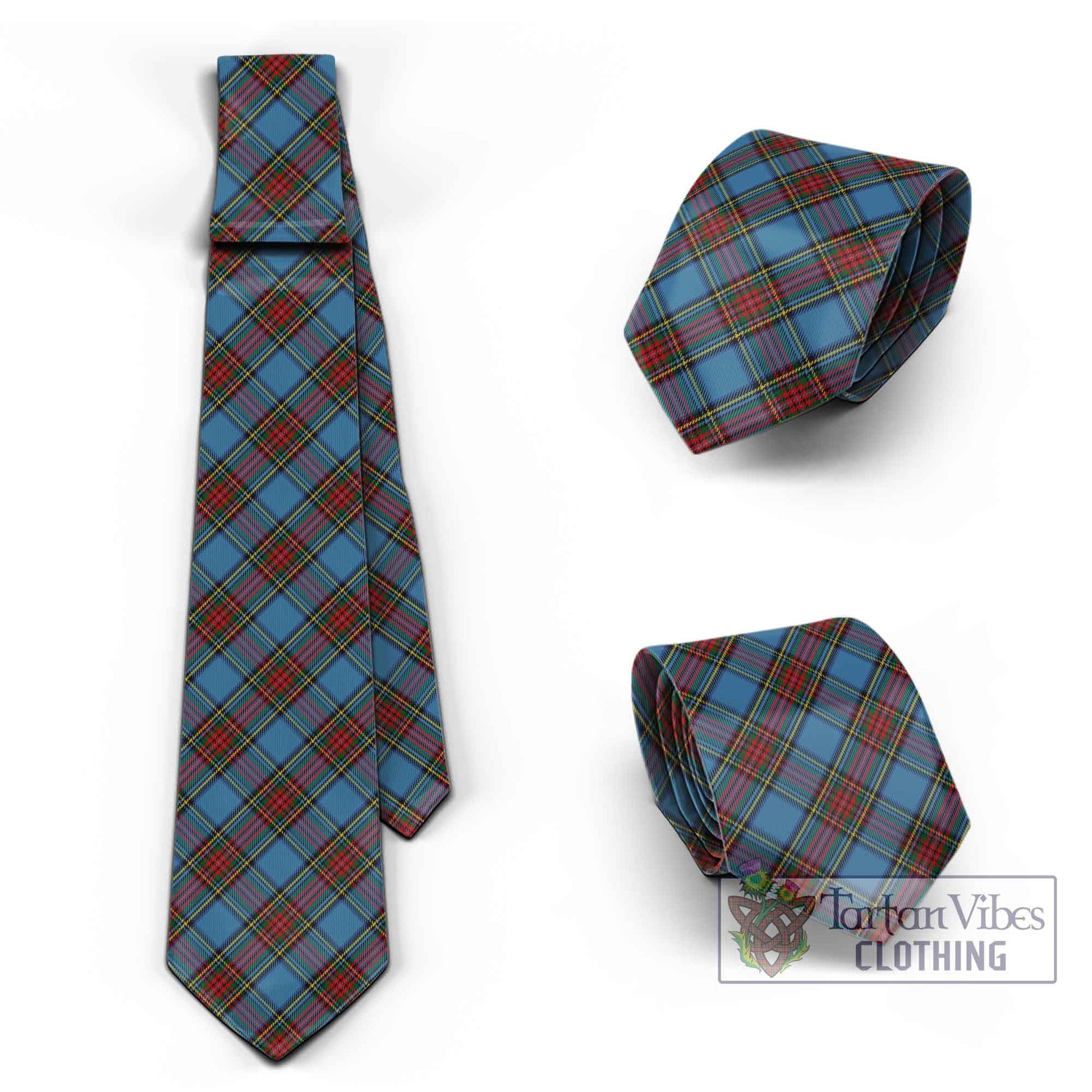 Tartan Vibes Clothing Stewart Royal Blue Tartan Classic Necktie Cross Style