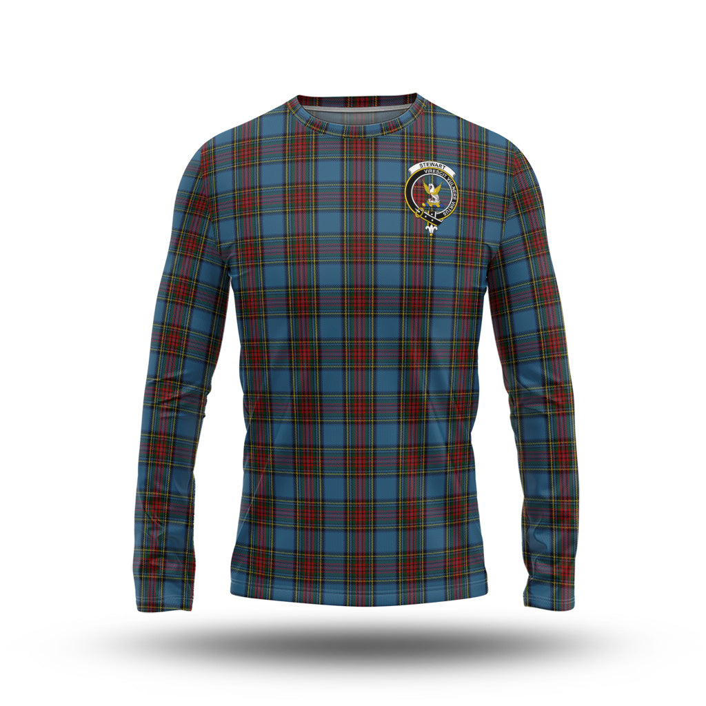 stewart-royal-blue-tartan-long-sleeve-t-shirt-with-family-crest