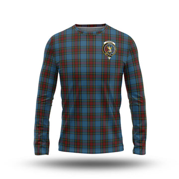 Stewart Royal Blue Tartan Long Sleeve T-Shirt with Family Crest