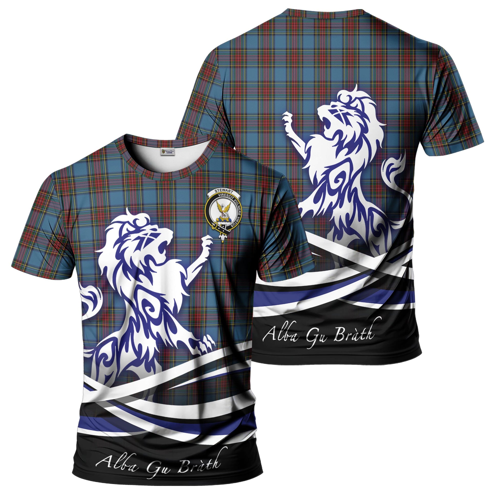 stewart-royal-blue-tartan-t-shirt-with-alba-gu-brath-regal-lion-emblem