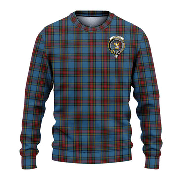 Stewart Royal Blue Tartan Ugly Sweater with Family Crest