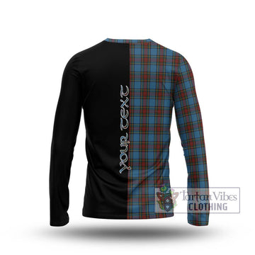 Stewart Royal Blue Tartan Long Sleeve T-Shirt with Family Crest and Half Of Me Style