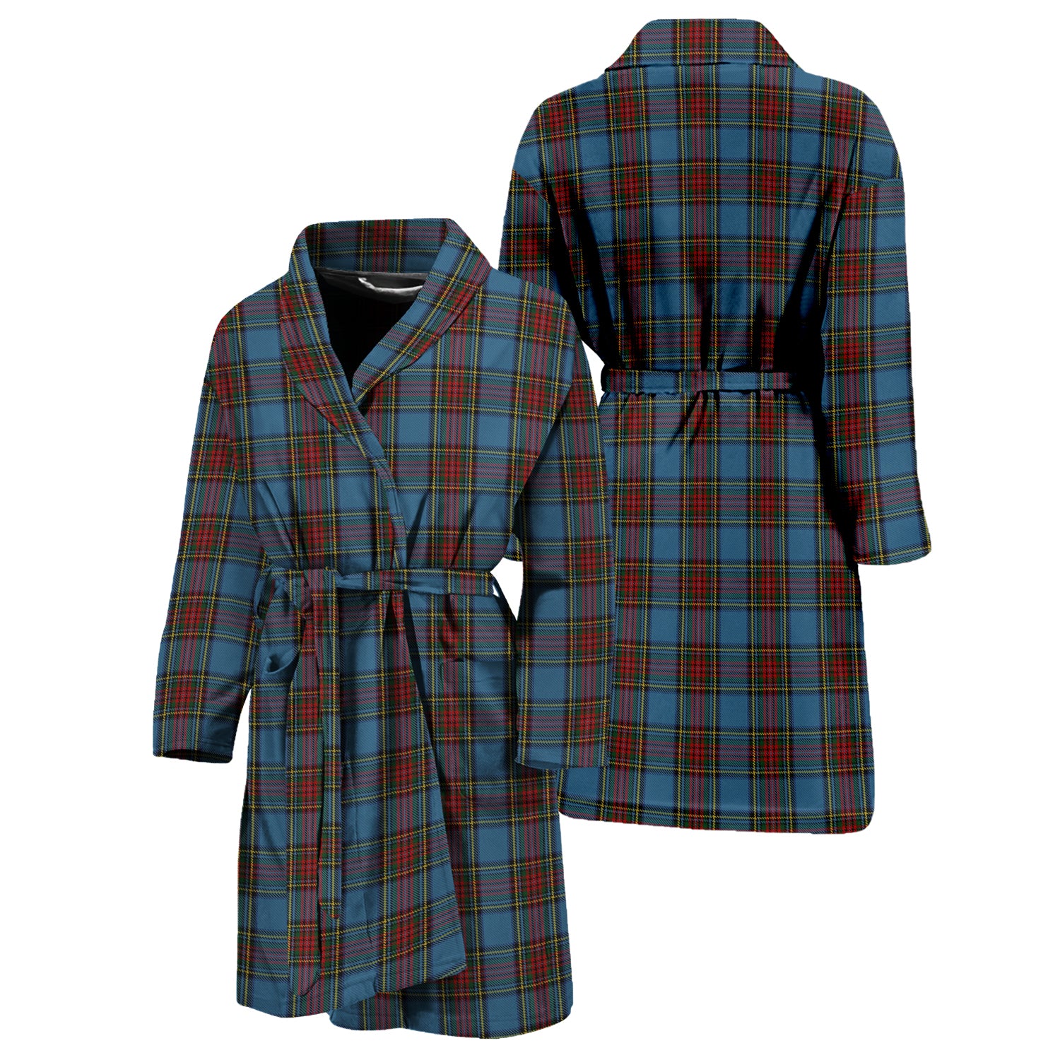 Stewart Royal Blue Tartan Bathrobe Unisex M - Tartan Vibes Clothing