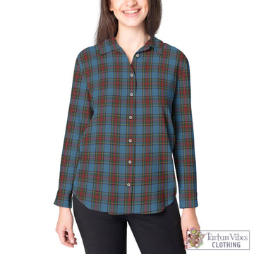 Stewart Royal Blue Tartan Women's Casual Shirt