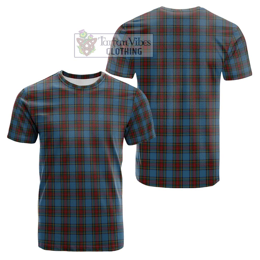 Stewart Royal Blue Tartan Cotton T-Shirt Kid's Shirt - Tartanvibesclothing Shop