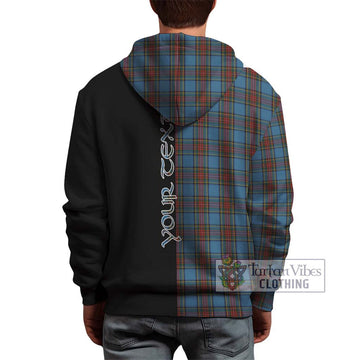 Stewart Royal Blue Tartan Hoodie with Family Crest and Half Of Me Style