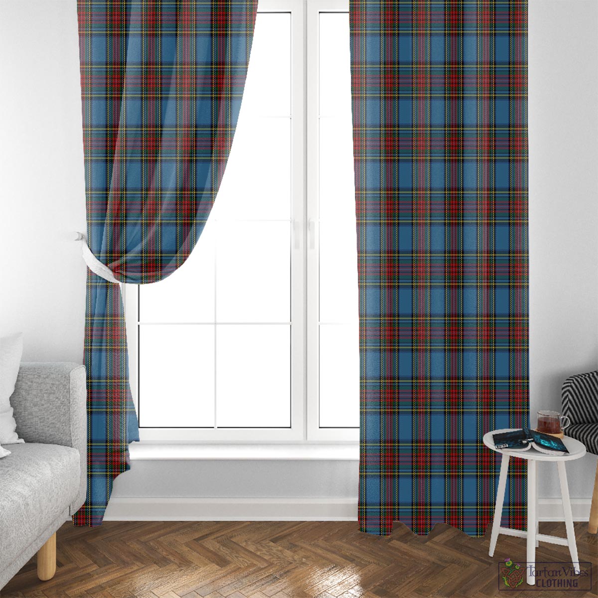 Stewart Royal Blue Tartan Window Curtain