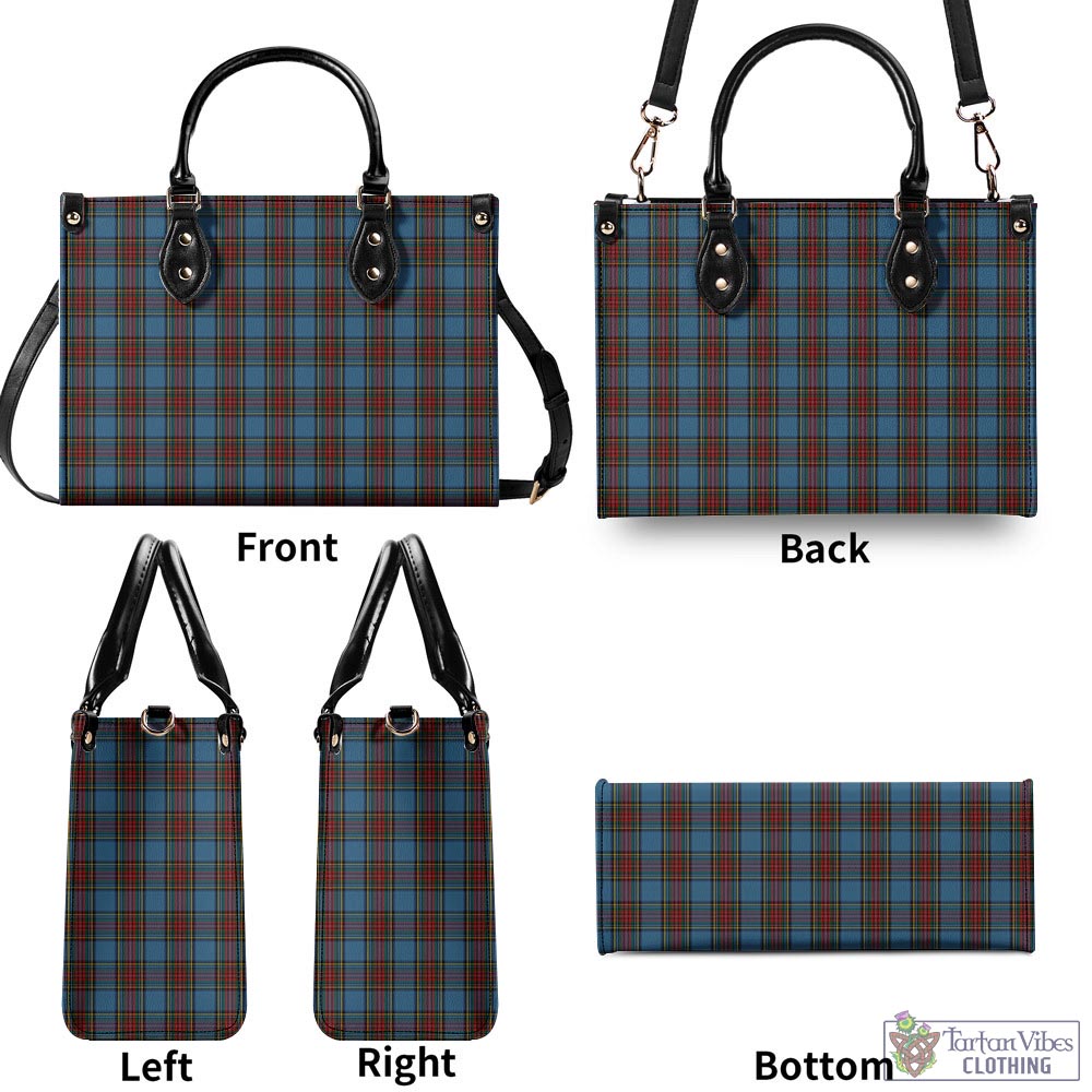 Tartan Vibes Clothing Stewart Royal Blue Tartan Luxury Leather Handbags